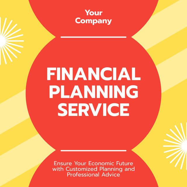 Ad of Financial Planning Services in Business Agency LinkedIn post tervezősablon