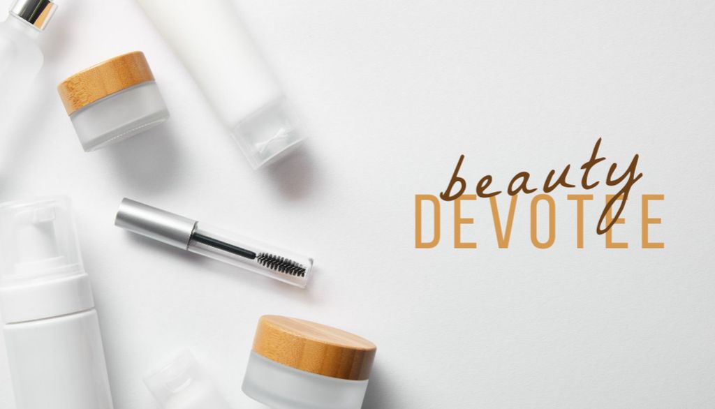 Designvorlage Organic Cosmetics Store Ad with Natural Cream für Business Card US
