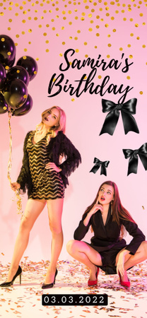 Birthday Party for Girls Snapchat Geofilter tervezősablon