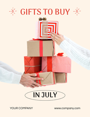  Buying Christmas Gifts in July Flyer 8.5x11in Design Template