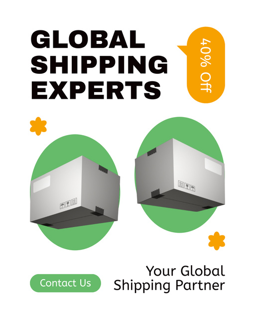 Designvorlage Global Shipping Experts für Instagram Post Vertical