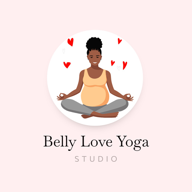 Plantilla de diseño de Yoga Studio Service For Pregnant Women Animated Logo 
