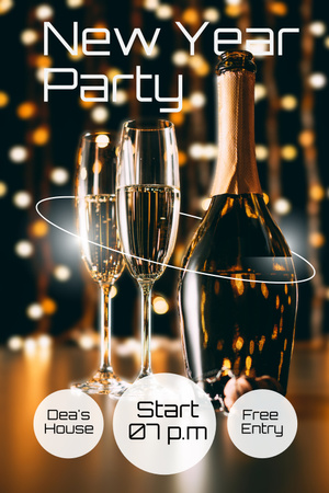 Platilla de diseño New Year Party Announcement Pinterest