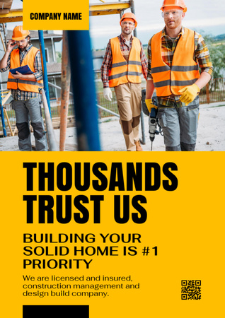 Construction Company Advertising with Professional Builders Newsletter Design Template