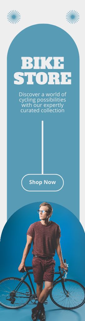 Bicycle Store's Ad on Blue Skyscraper – шаблон для дизайна