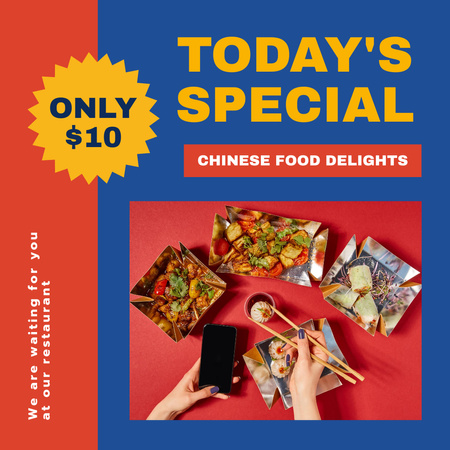 Today Only Price Offer for Traditional Chinese Cuisine Instagram Design Template