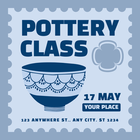 Plantilla de diseño de Pottery Class Announcement With Bowl Instagram 