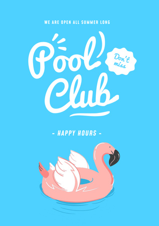 Designvorlage Pool Club Happy Hours Ad für Flyer A7
