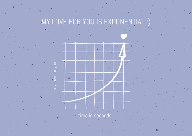 Designvorlage Happy Valentine's Day Greeting with Geometric Graph in Purple für Card