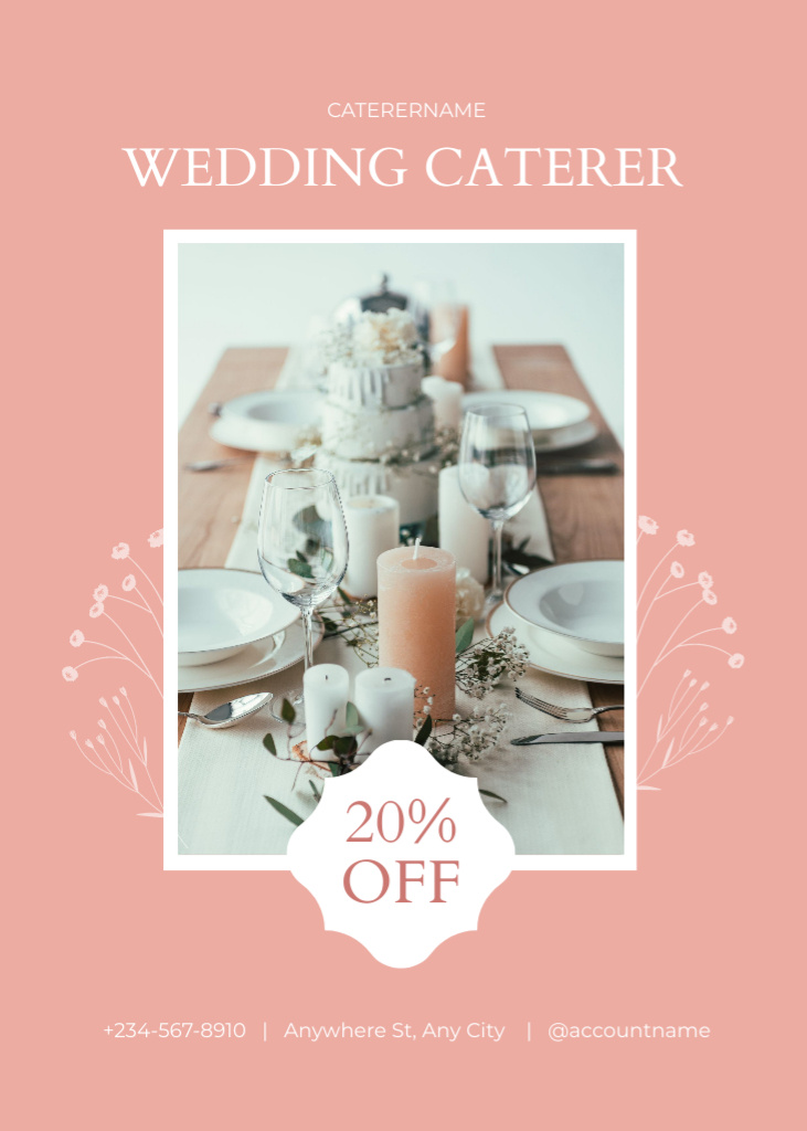 Plantilla de diseño de Wedding Caterer Offer Flayer 