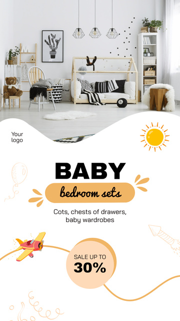 Baby Furniture Sets For Bedroom With Discount Instagram Video Story Πρότυπο σχεδίασης