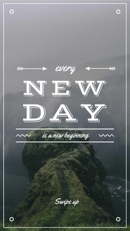 Inspirational Quote with Scenic Norway View Instagram Story Design Template