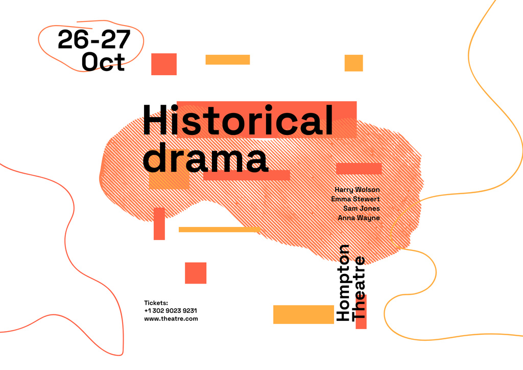 Historical Drama Announcement Poster B2 Horizontal Design Template