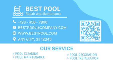 Emblem of Pool Installation Company Business Card US Design Template