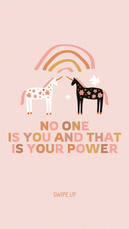 Girl Power Inspiration with Cute Unicorns Instagram Story Design Template