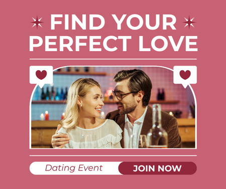 Ontwerpsjabloon van Facebook van Perfect matchmaking-evenement