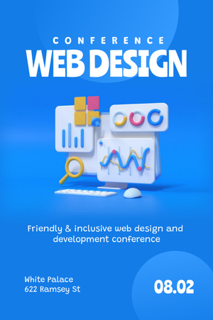 Web Design Conference Announcement Flyer 4x6in Modelo de Design