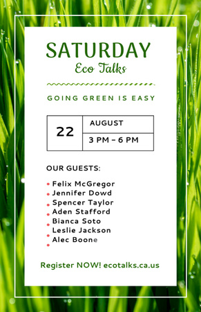 Ontwerpsjabloon van Invitation 5.5x8.5in van Ecologische Gebeurtenis Met Groen Gras