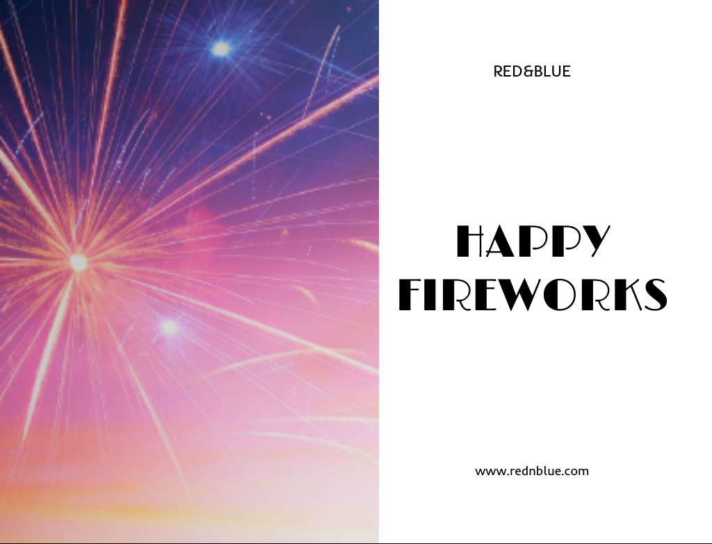 USA Independence Day Celebration With Fireworks in Sky Postcard 4.2x5.5in – шаблон для дизайна