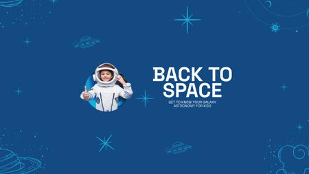 Plantilla de diseño de Joven astronauta en traje espacial Youtube 