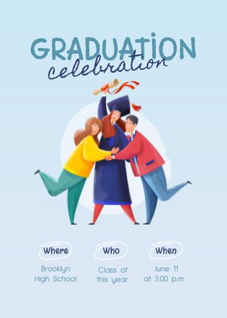 Designvorlage Graduation Party Announcement für Invitation