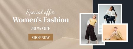 Designvorlage Female Fashion Clothes Sale für Facebook cover