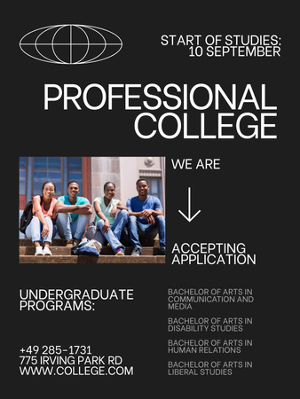 Szablon projektu College Apply Announcement Poster US