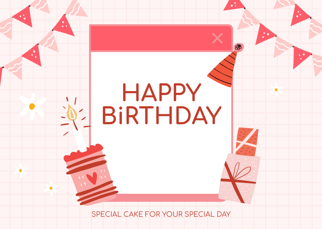 Birthday Wishes Message Card Design Template