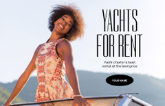 Yacht Rent Offer with Black Woman on Boat