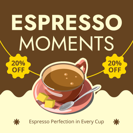 Espresso With Sugar At Discounted Rates Offer Instagram Design Template