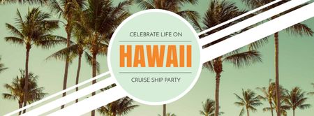 Designvorlage Hawaii-Reiseangebot mit Palmen für Facebook cover