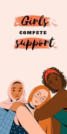 Ontwerpsjabloon van Graphic van Girl Power Inspiration with Diverse Women