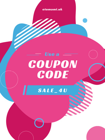 Sale Coupon Minimalistic Geometric Pattern in Pink Poster US Design Template