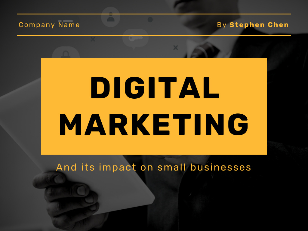 Platilla de diseño Digital Marketing and Its Impact on Small Business Presentation