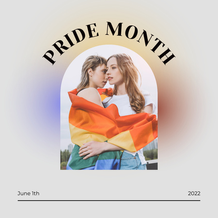 Couple of Young Women for Pride Month Instagram Design Template