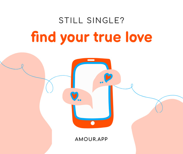 Find your true love dating service Facebookデザインテンプレート