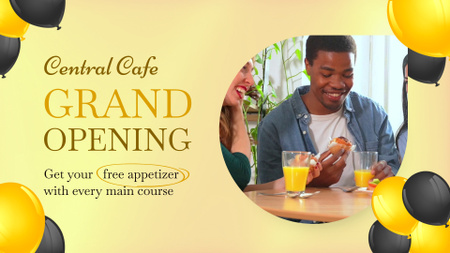 Central Cafe Grand Opening With Free Appetizer Full HD video Design Template