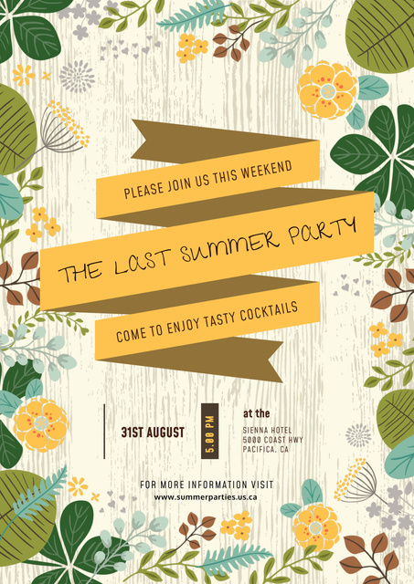 Last summer party Announcement Poster Design Template