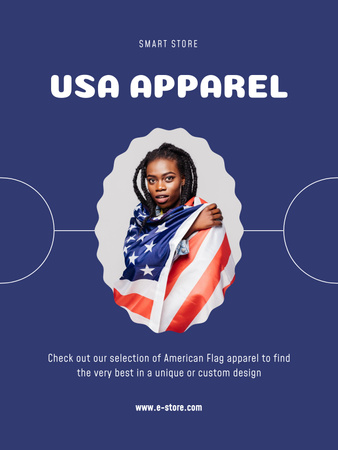 Template di design Vendita di abbigliamento il giorno dell'indipendenza degli Stati Uniti Poster US
