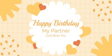 Platilla de diseño Greetings on Birthday to a Partner on Yellow Twitter