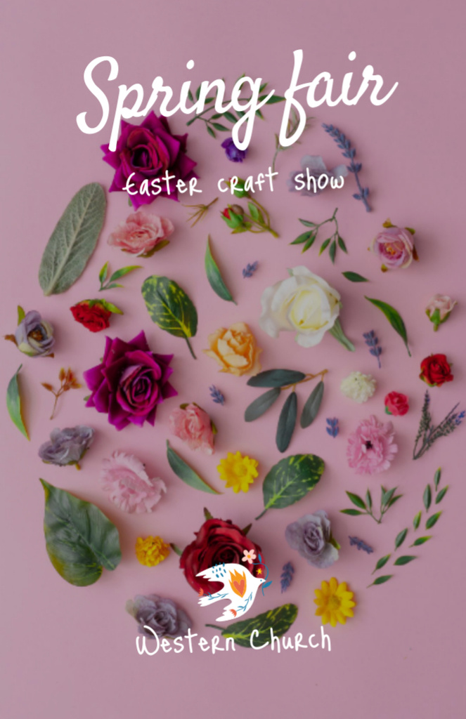 Floral Craft Show with Easter Fair Flyer 5.5x8.5in Šablona návrhu
