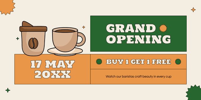 Template di design Best Deal at Coffee Shop Opening Twitter