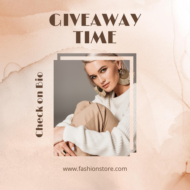 Giveway Time With Attractive Blonde Instagram – шаблон для дизайну