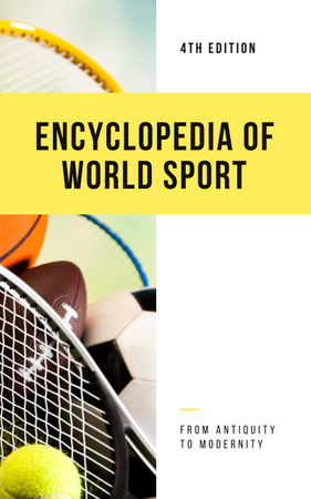 Designvorlage Sports Encyclopedia with Different Balls für Book Cover