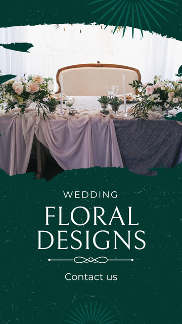 Chic Wedding Decorations with Fresh Flowers Instagram Video Story – шаблон для дизайну