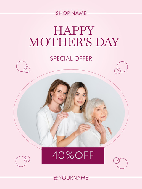 Template di design Mother's Day Special Offer of Discount Poster US