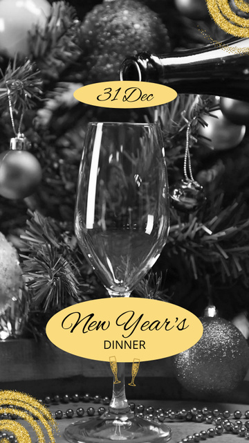 Plantilla de diseño de Unforgettable New Year Feast Announcement With Champagne TikTok Video 