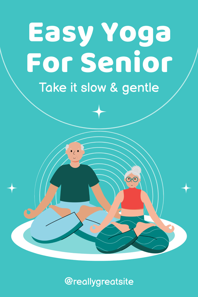 Ontwerpsjabloon van Pinterest van Easy Yoga Practice For Seniors Offer