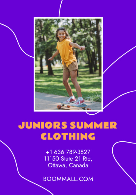 Kids Summer Clothing Sale Offer Poster 28x40in Tasarım Şablonu