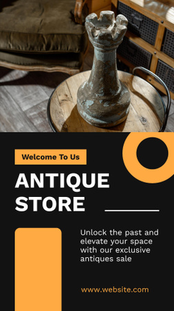 Bygone Era Furniture And Chess Piece Rook Offer Instagram Story Design Template